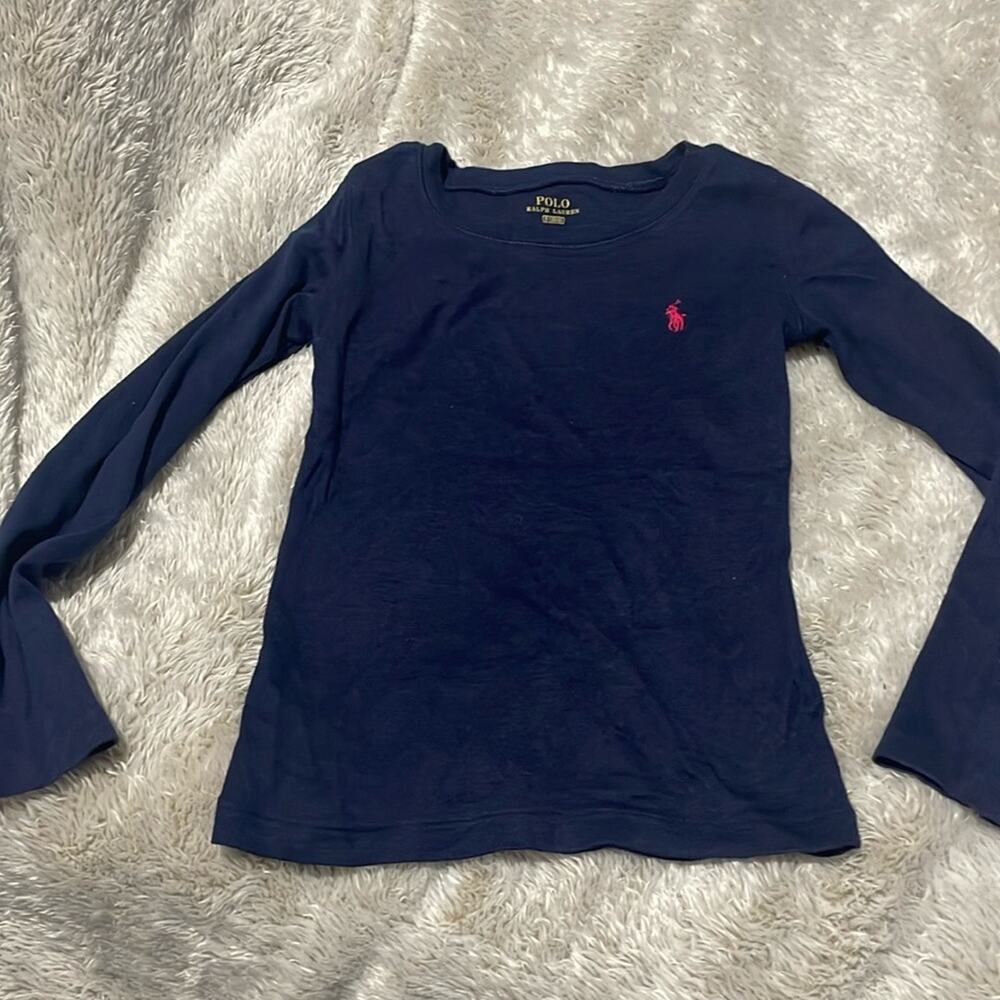 Polo Ralph Lauren 5 navy blue long sleeve cotton modal blend super soft euc
